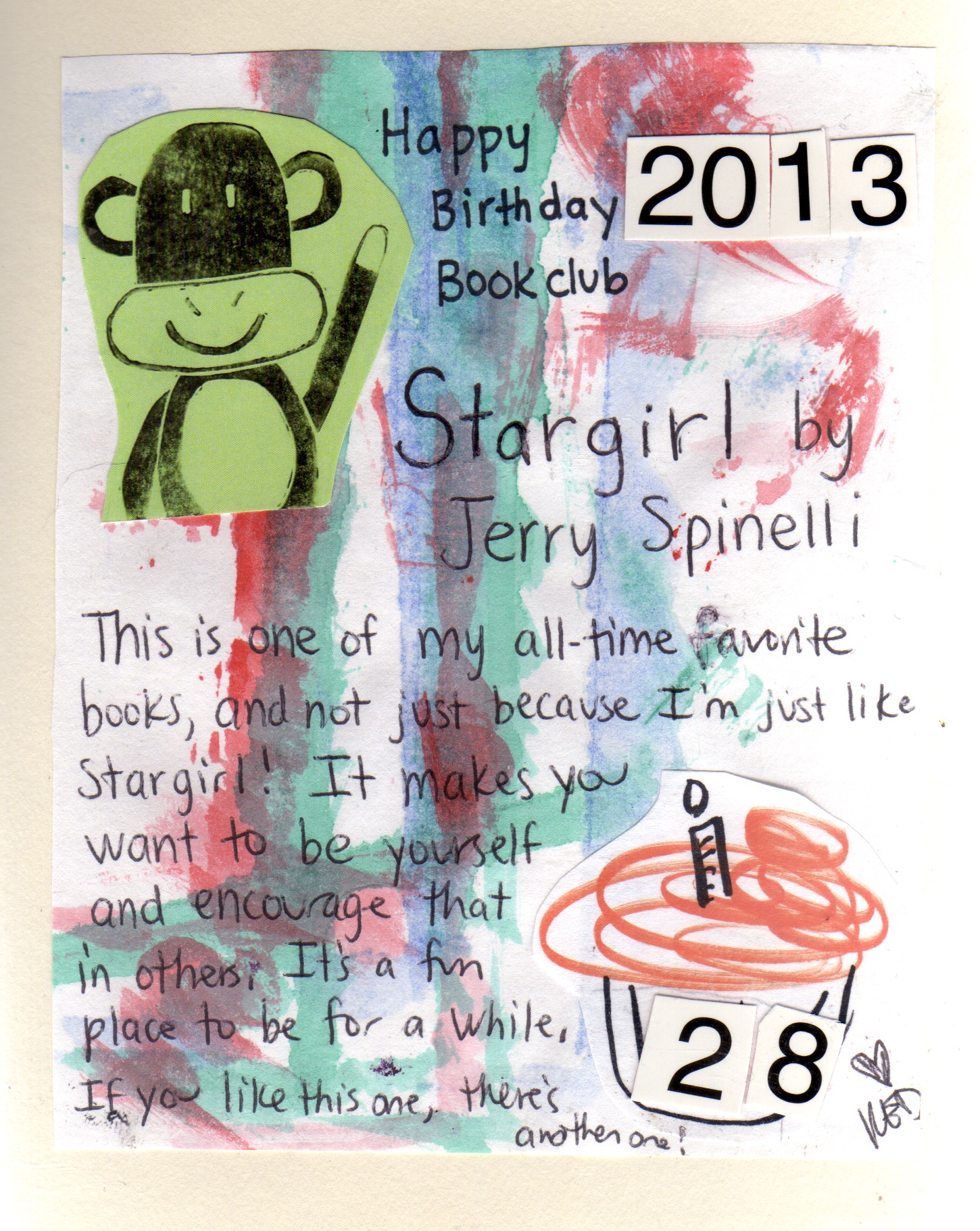 Birthday Bookclub 2013 Stargirl 1