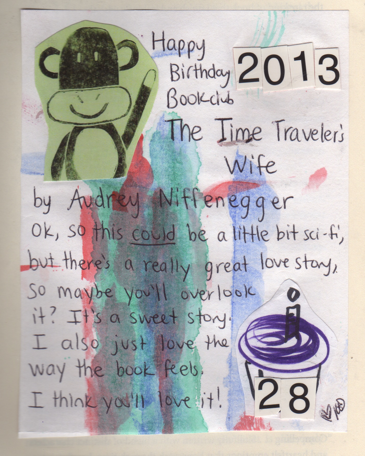 Birthday Bookclub 2013 Time traveler's wife