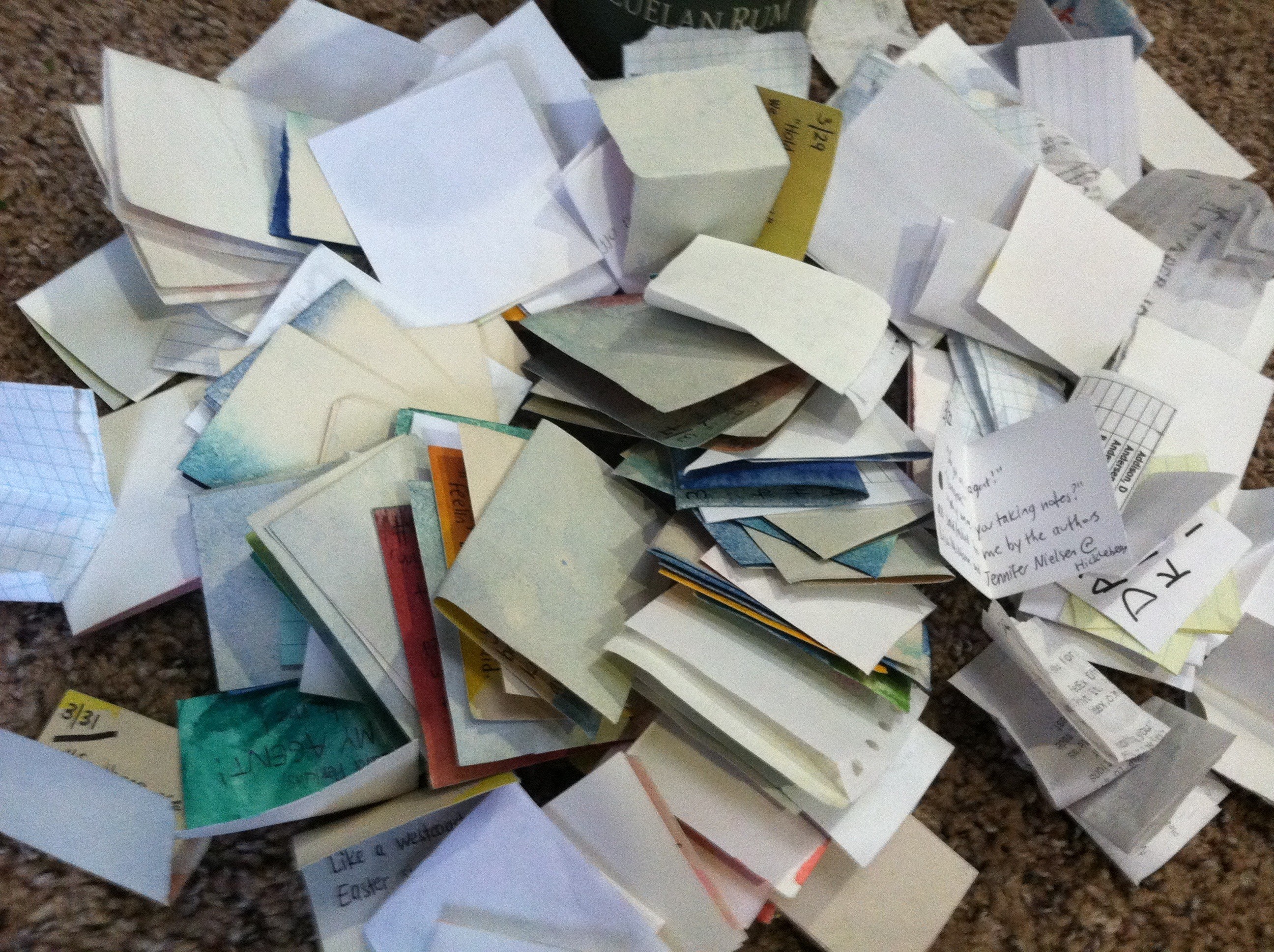 Here's all the little stories I've written (yes, look closely, I use hold slips sometimes!)