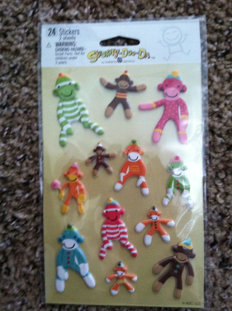 And some sock monkey stickers