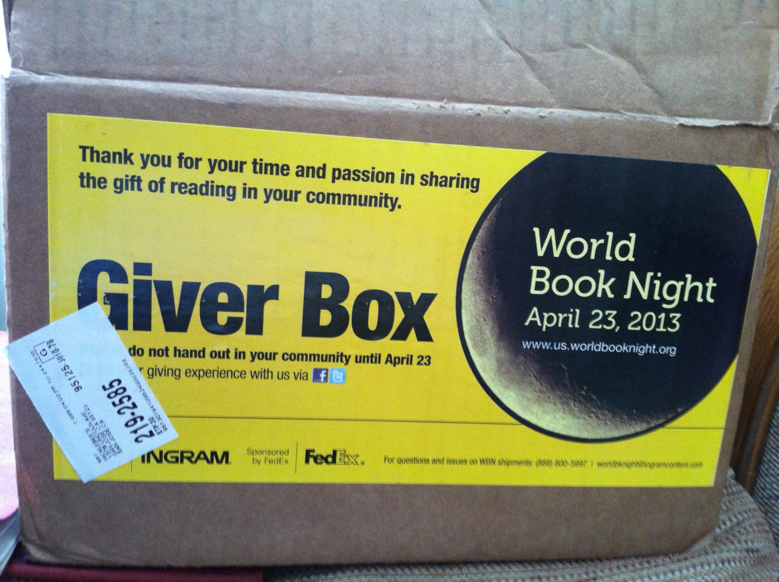 First, I had to pick up the Giver box, from my favorite bookstore in the world, HICKLEBEE"S!