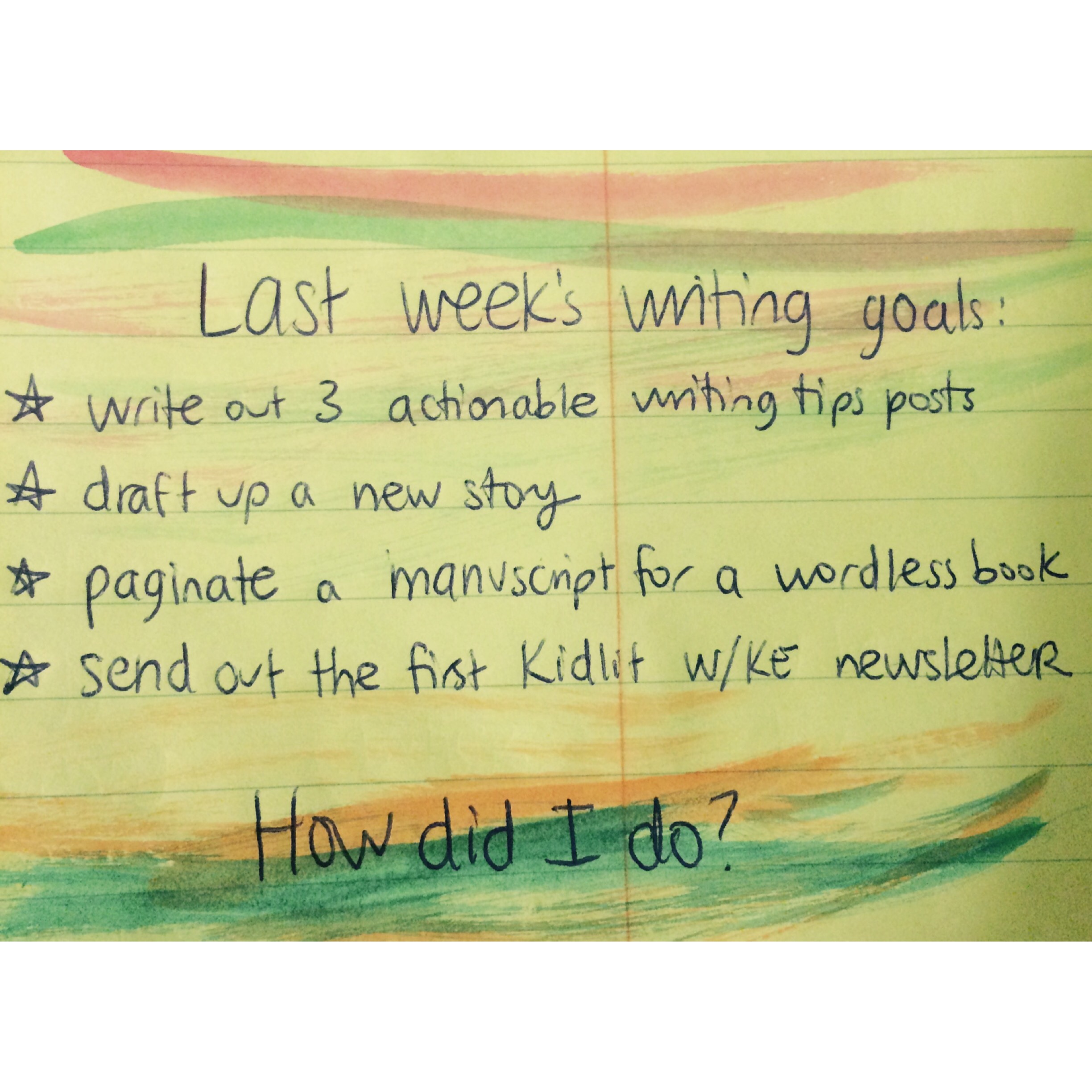 Writing Check in #2: This week in writing.